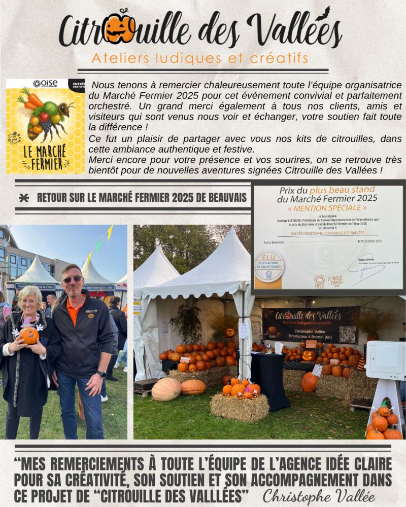 Stand Citrouille Des Vallées au Marché Fermier de l'Oise 2025